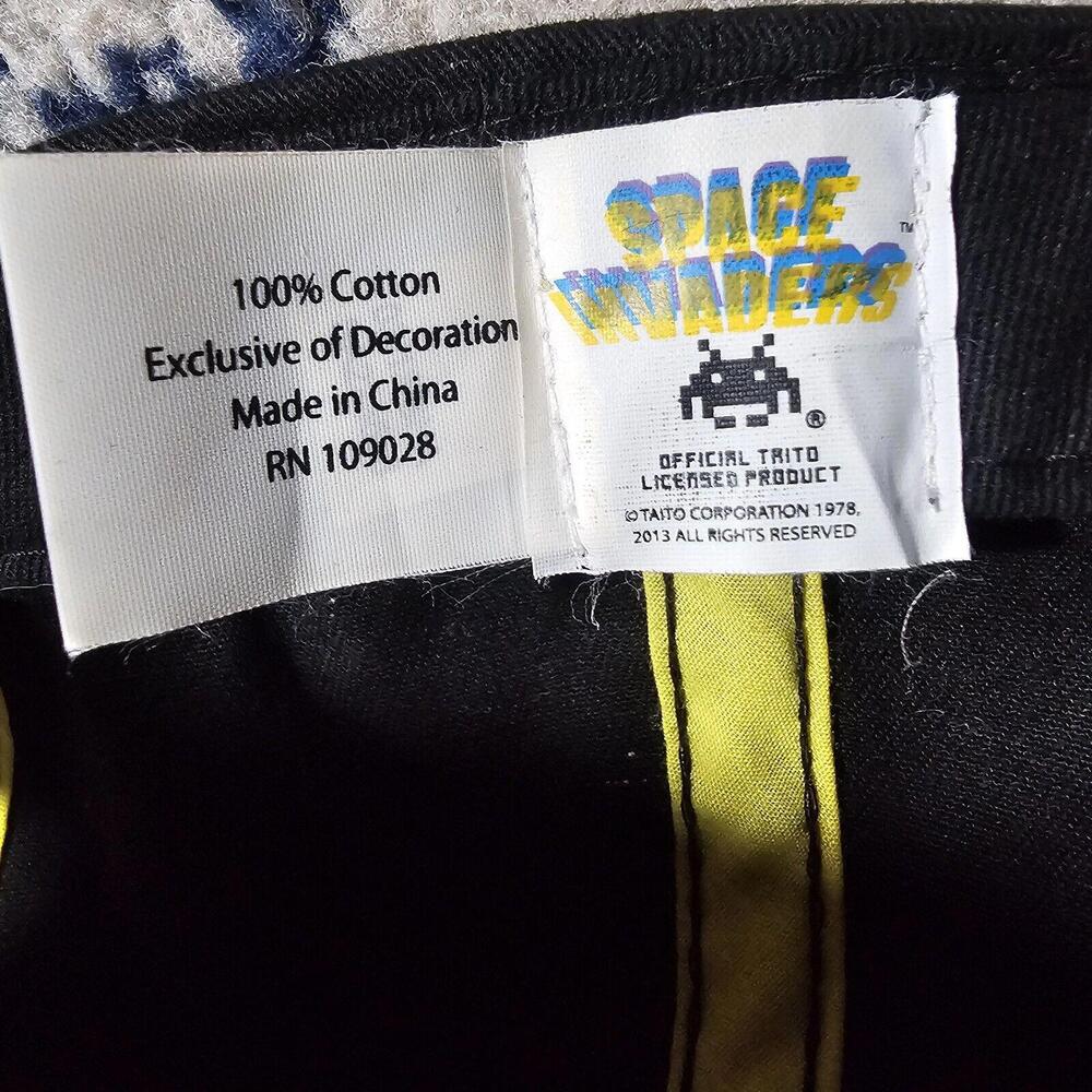 Space Invaders Hat Adjustable Snapback Black Yell… - image 8